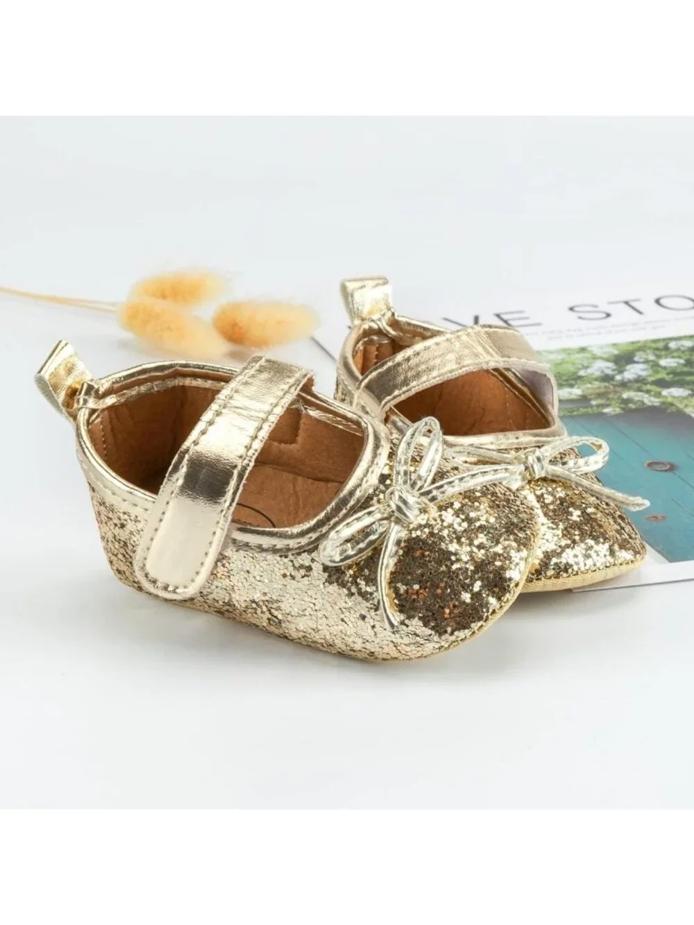 Soft Sole Bowknot Baby Girls' Mary Jane Flats | Infant Prewalker Wedding Shoes